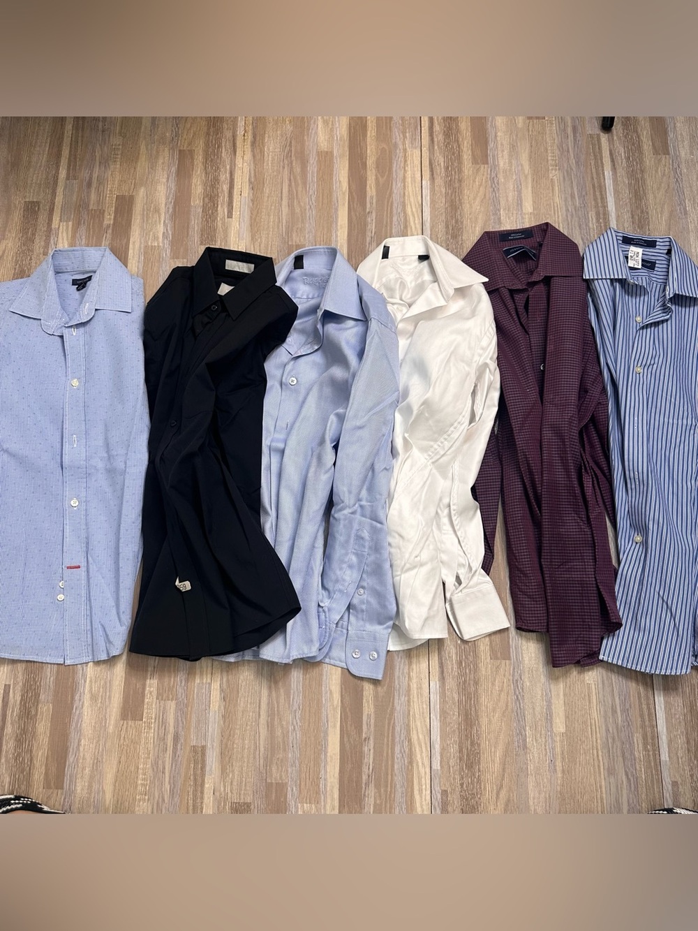 Boys Button Down Dress Shirt Bundle of (7) Blue, White, Pattern, Youth Size 12
